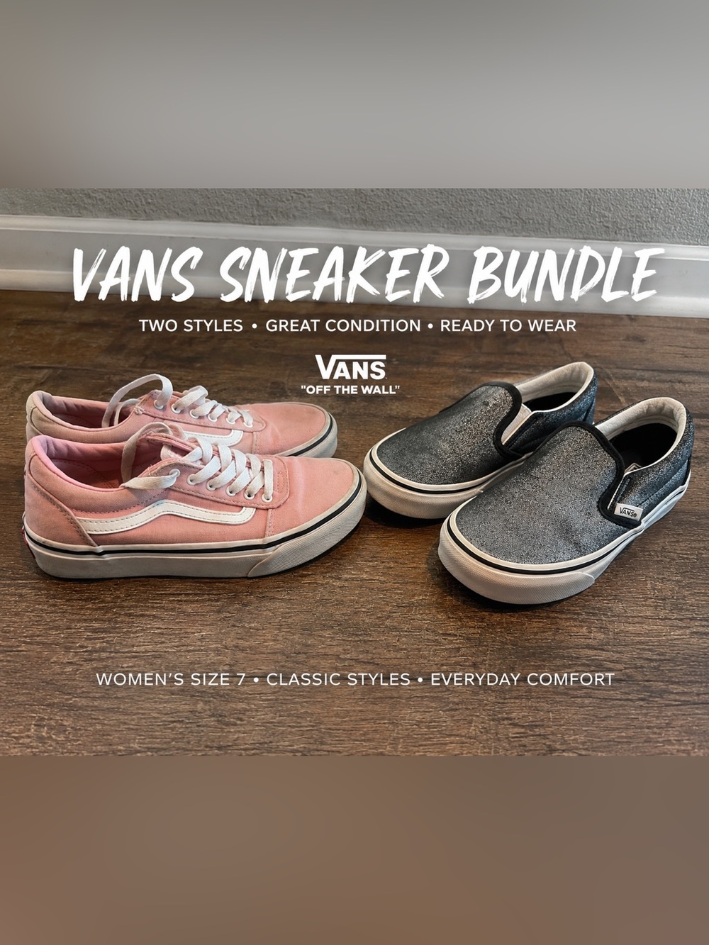 Vans girls‎ bundle of 2 pairs of sneakers size 3.5 & 4